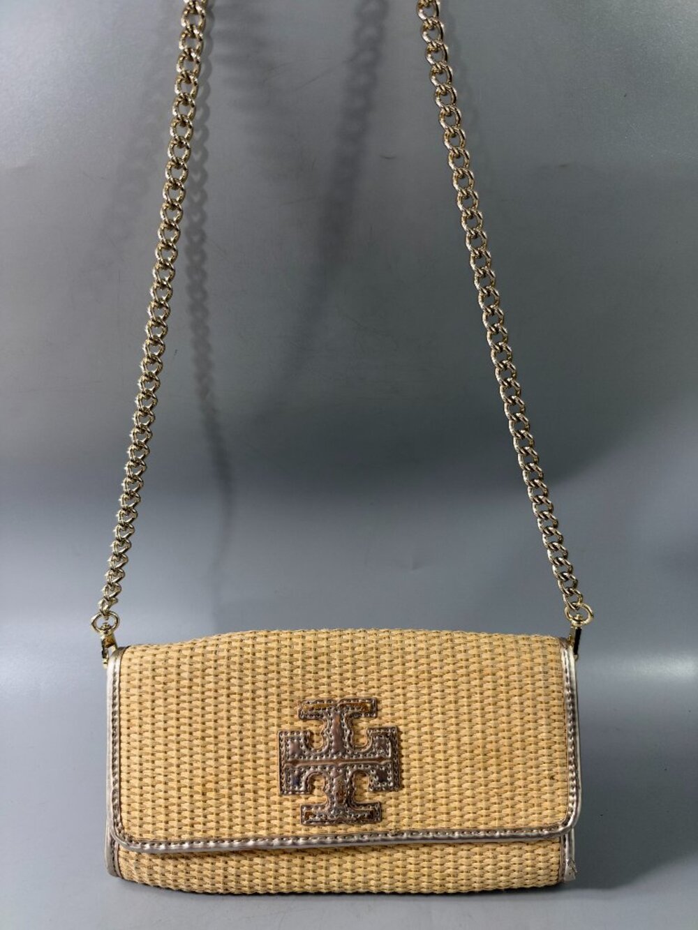 Tory Burch Raffia Clutch/Shoulder Bag